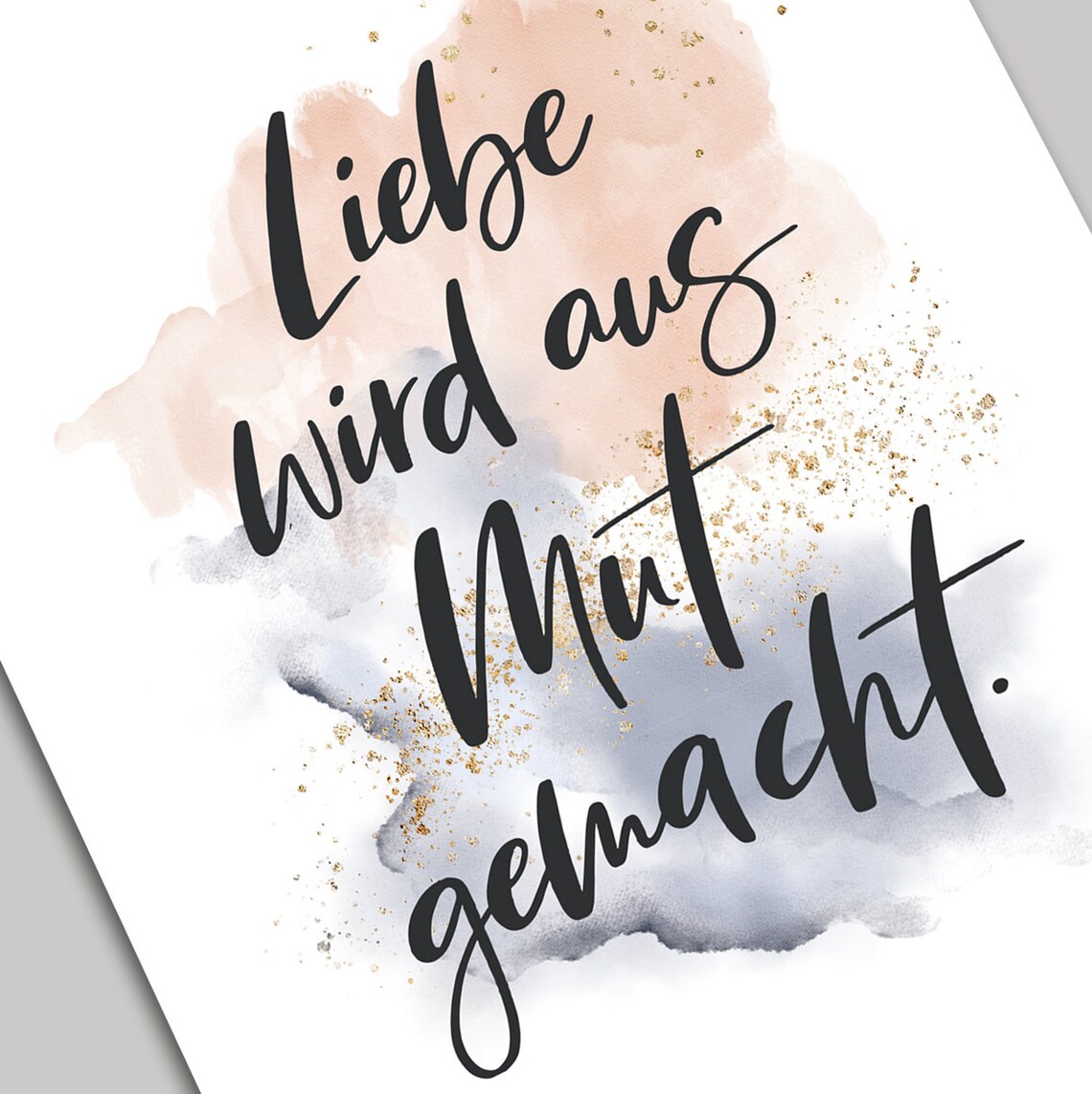 Poster Liebe wird aus Mut gemacht Kunstdruck Etsy