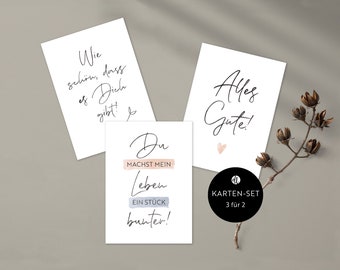 3-er Set Postkarten | Hochglanz-Postkarten, Postkarten, Grußkarten, Geburtstag, Familie, Jubiläum, Hochzeit, Konfirmation, Kommunion