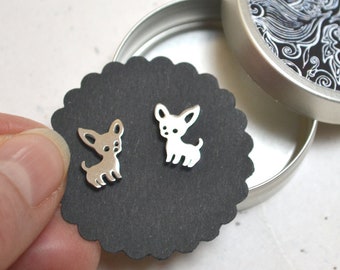 Ear studs Chihuahua and with jewelry box