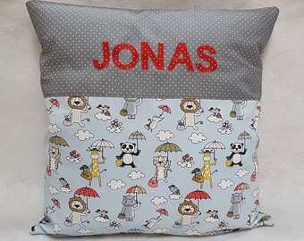 Jonas, Kissenhülle mit Namen JONAS, Geschenk Geburt Taufe, Dekoration