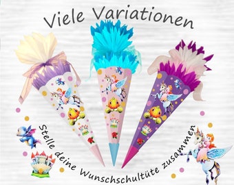 Bastelset Schultüte Prinzessin Pegasus Einhorn