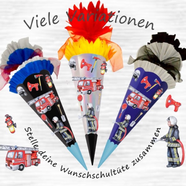 Bastelset Schultüte Feuerwehr