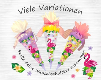 Bastelset Schultüte Flamingo