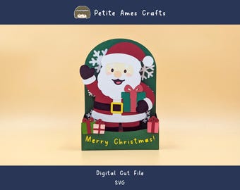 DIY Weihnachtsmann Pop-Up Karte SVG Vorlage