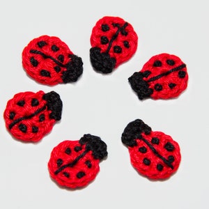 Mini ladybugs, 6 pieces, approx. 2-2 cm tall image 1