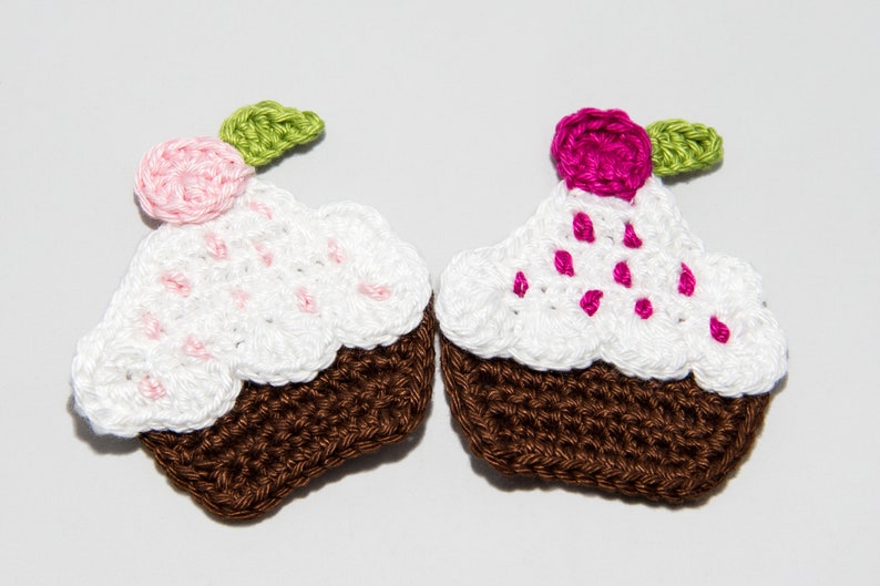 Muffin, 2 pièces, taille env. 5,5 x 5,5, application au crochet image 2
