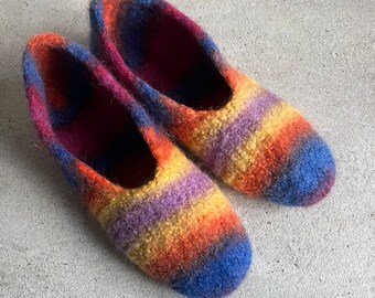 Felt shoes size 38, "Colorful"