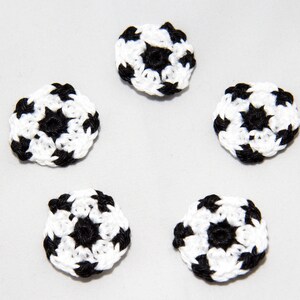 Footballs, 5 pcs, crochet applique image 2