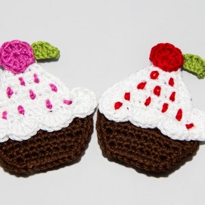 Muffin, 2 pièces, taille env. 5,5 x 5,5, application au crochet image 3