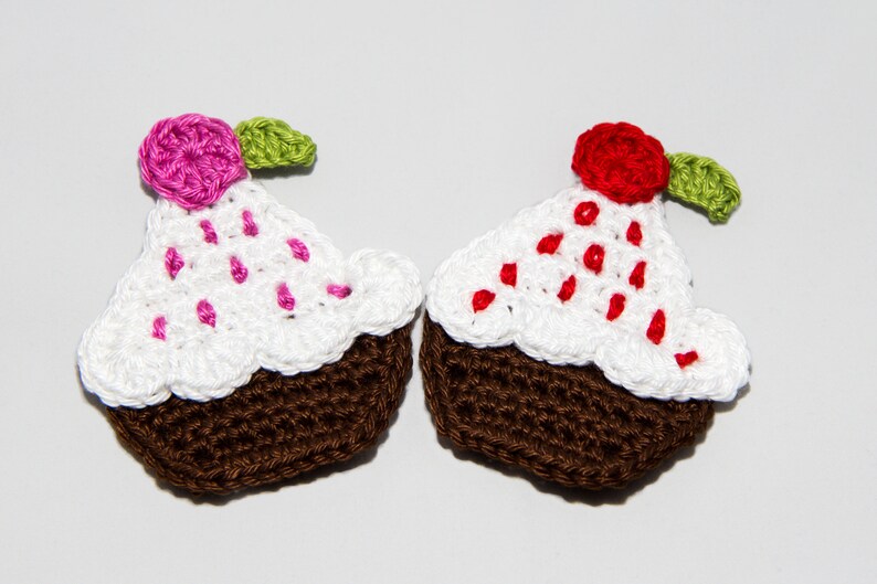 Muffin, 2 pièces, taille env. 5,5 x 5,5, application au crochet image 3