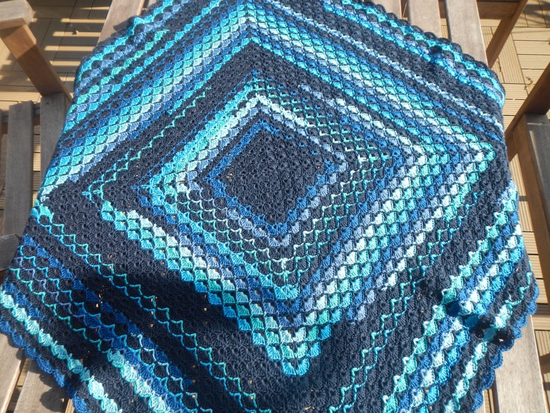 Baby blanket, ca.85 x 85 cm, rainbow Blau Mirage