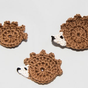 Hedgehog family, dad, mom, child, 3 pieces, crochet applique image 4