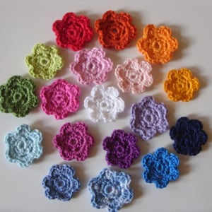 Crochet flowers, 10 pieces, one color, flowers