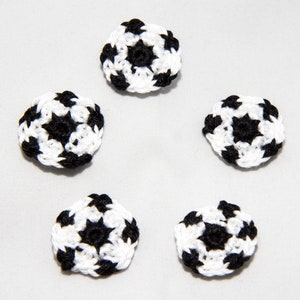 Footballs, 5 pcs, crochet applique image 3