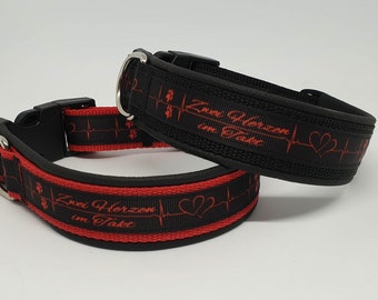 Dog collar "2 hearts in time"