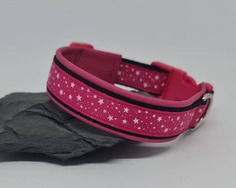 Hundehalsband Sterne Pink