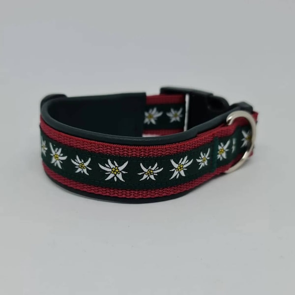 Hundehalsband Enzian/Edelweiß