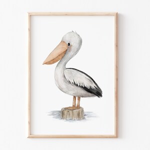 Kinderposter "Pelikan" A4 A3 Kinderbild Poster, Kinderzimmer Wanddekoration, Kinderbilder, Poster Kinderzimmer, Tierposter Pelikan, Tierbild