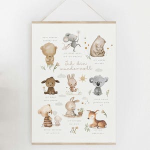 Affirmation poster for children, affirmations for children's rooms, beliefs I am wonderful, encouraging gift poster self-love A4 A3 A2 image 3