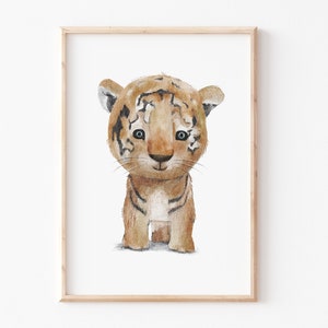 Kinderbild "Tiger" Kinderposter, Poster, Tierposter, Aquarell Tier-Print, Kinderzimmer Bilder