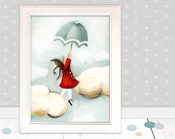 Kinderbild Himmel Furs Kinderzimmer Poster Etsy