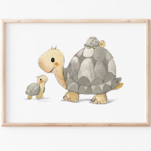 Kinderposter "Drei Schildkröten" Poster Kinderzimmer A4 A3, 3 Geschwister, Kinderzimmerdeko, Wanddeko Kinderzimmer, Kinderzimmerbild