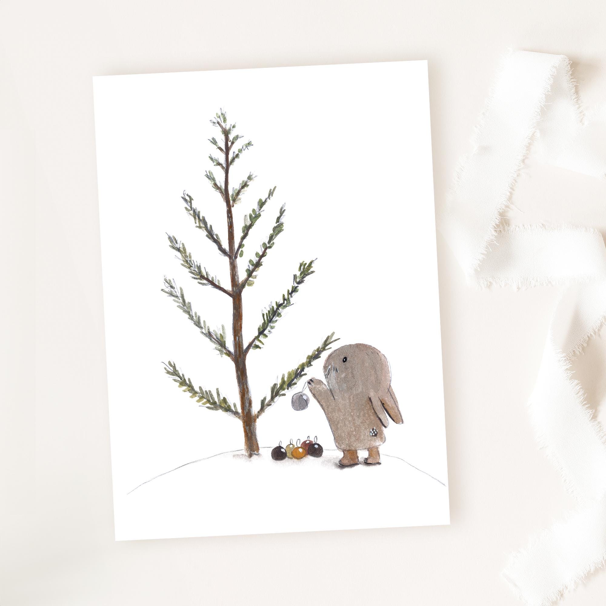Weihnachtskarte Für Tochter Und Partner - Modernes Design, 22,9x15,2cm, Piccadilly