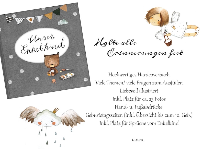 Unser Enkelkind, Enkelkindalbum, Oma Geschenk, Opa Geschenk, Buch Großeltern, Geschenke zur Geburt, Unser Enkelkind, Mein Enkelkind Bild 3