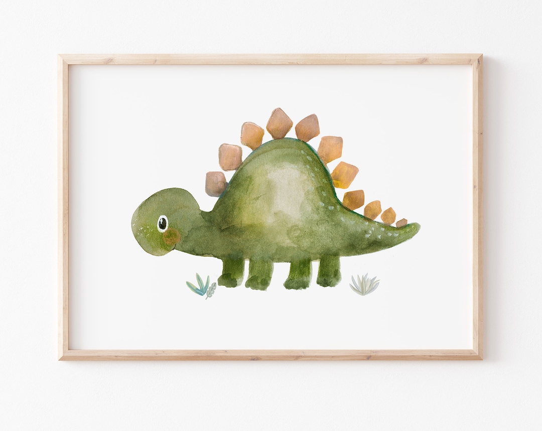 Dino Poster A4 A3 Stegosaurus Kinderbild, Dinosaurier Bild, Dino Bild