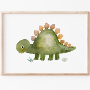 Dino Poster A4 A3 "Stegosaurus" Kinderbild, Dinosaurier Bild, Dino Bild, Tierposter,  Kinderzimmerbild Dinos, Dinoposter, Dino Bilder