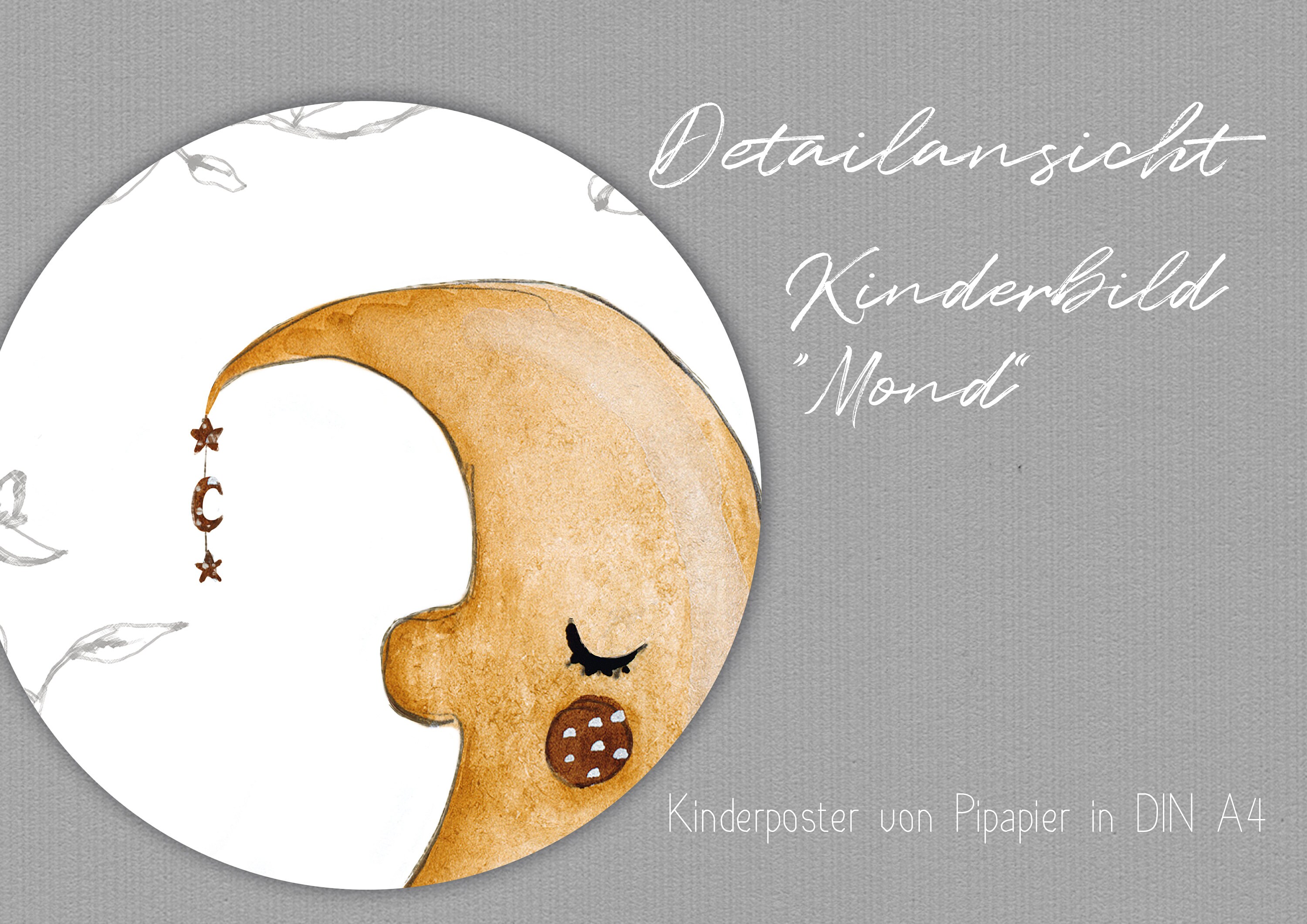 Kinderbild Mond fürs Kinderzimmer Mondbild | Etsy
