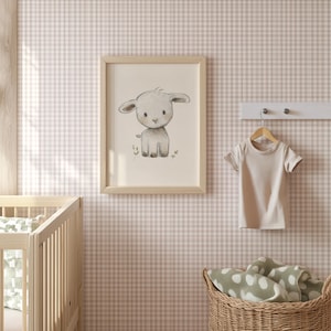 Kinderbild A4 A3 "Lamm", Poster Kinderzimmer, Kinderposter, Tierposter, Schaf, Tier-Print, Kinderzimmer Bilder, Schaf Bild, Kinderbilder