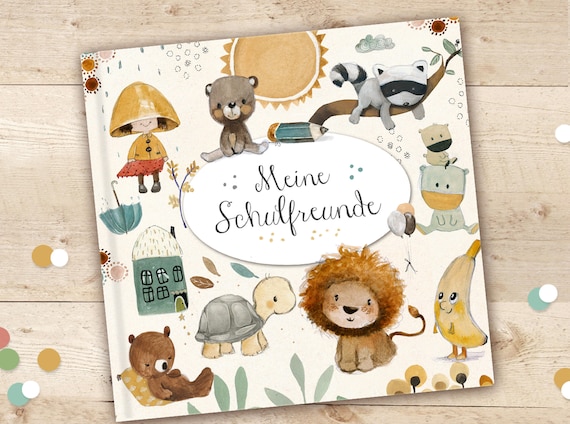Freundebuch Grundschule, Schulfreundebuch, Schule, Schulkind Geschenk, Geschenk Einschulung, Schulanfang