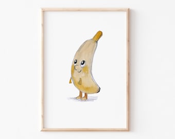 Kinderbild "Banane", Küchenposter, Poster Bild Küche, Poster Kinderzimmer, Früchte, Obst Bild