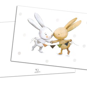 Einladungskarten Hasen Kindergeburtstag, Geburtstagskarte, Taufkarte, DIN A6, 0.34 mm dick Bild 3