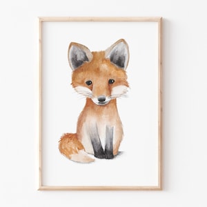 Kinderbild Kinderposter "Kleiner Fuchs" DIN A4 oder A3, Bild, Poster, Print Tierbild, Kinderzimmer, Kinderbilder, Tierposter,  Kinderposter
