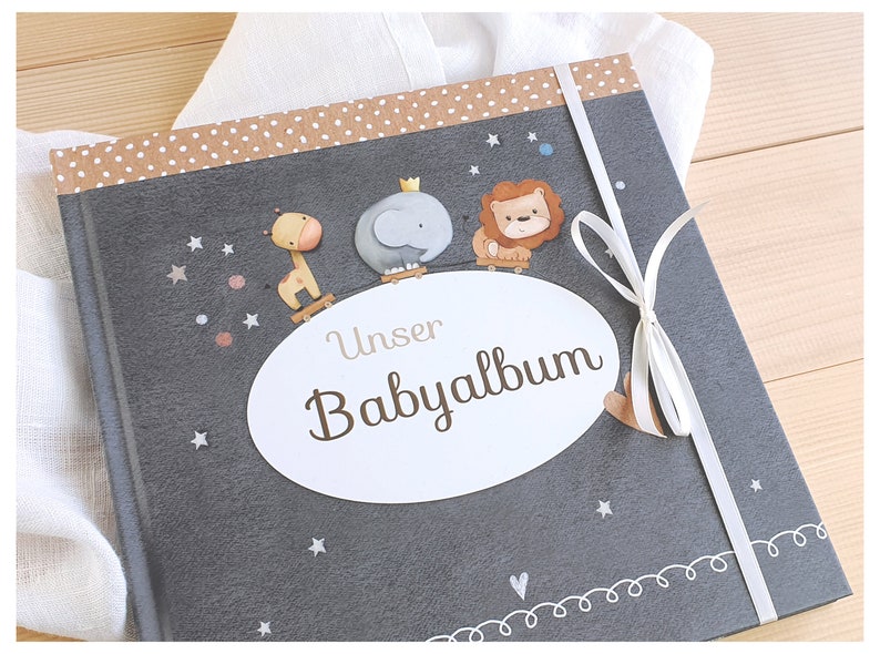 Zwillinge Babyalbum, Zwillingsalbum, Geschenk Zwillinge, Babytagebuch, Babybuch Zwillinge, Geschenke zur Geburt Bild 1