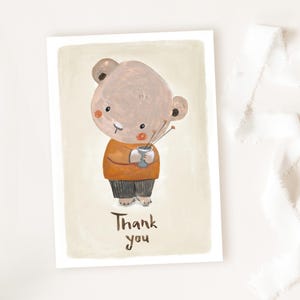 Dankeskarte "Thank you", Danksagung, Danke sagen, Bär Danke Karte, Dankegeschenk, Dankeschön Geschenke, Abschied Karte,  DIN A6