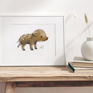 Kinderposter Poster Wildschwein A3 A4 fürs Kinderzimmer, Frischling, Kinderzimmer Bilder, Boho Kinderzimmer Poster, Kinderzimmer Print immagine 3