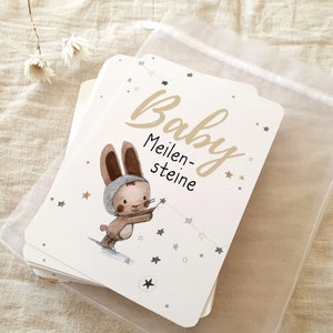 50 Baby Meilensteinkarten, erstes Jahr, Geschenk zur Geburt, Baby Geschenk, Meilensteine Baby, DIN A6