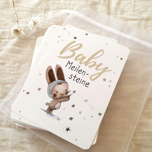 50 cartes d'étape de bébé, première année, cadeau de naissance, cadeau de bébé, étapes de bébé, DIN A6