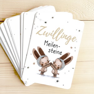 Zwillinge, 60 Meilensteinkarten,  Geschenk/ Baby Meilensteine/ Zwillinge Geburt/ Baby Geschenk / Baby shower / Milestone Cards/ Babyparty