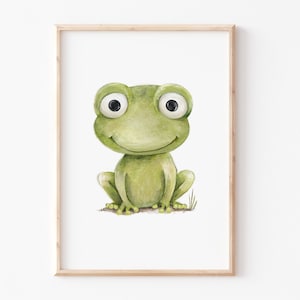 Kinderbild "Frosch" A3 A4, Kinderzimmerbild, Poster, Tierbild, Kinderzimmer, Kinderbilder, Tierposter, Kinderposter, DIN A4 oder A3 Poster