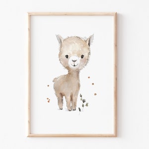 Kinderbild Kinderposter "Alpaka" A3 A4 Alpaka Poster Kinderzimmer, Kinderbilder,  Tierposter,  Kinderposter Lama, Poster Kinderzimmerbild