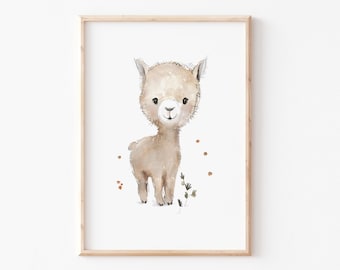 Children's picture "Alpaca", poster children's room, children's pictures, animal poster, children's poster llama, children's room picture