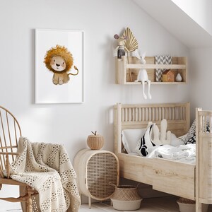 Kinderbild "Löwe" A4 A3, Kinderposter, Löwenposter, Tierposter, Aquarell, Tier-Print, Kinderzimmer Bilder, Kinderposter Löwe, Kinderposter bild 5