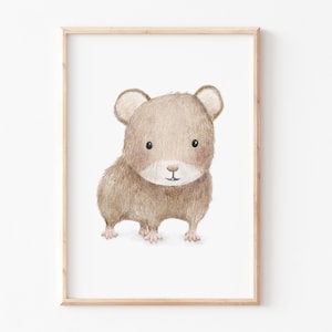 Kinderbild "Hamster" A4 A3 Poster Kinderzimmer, Kinderposter, Tierposter, Tierprint, Kinderzimmer Bilder, Hamsterbild, Hamsterposter