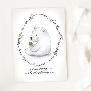 Weihnachtskarten "Eisbär", Weihnachten Karten, Weihnachtskarten Geschenk Kinder, DIN A6, ca. 0,46 mm dick