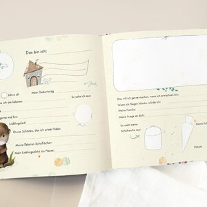 Freundebuch Grundschule, Schulfreundebuch, Schule, Schulkind Geschenk, Geschenk Einschulung, Schulanfang zdjęcie 4