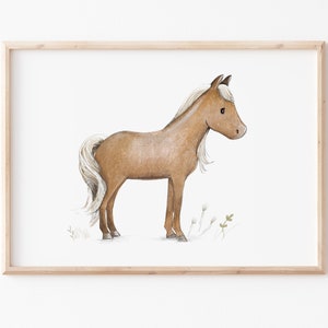 Kinderbild "Pferd", Pferdeposter Kinderzimmer, Kinderposter, Wanddeko, Bilder, Kinderzimmer Deko, Geschenk Pferde, Pferde Deko, Pferdebild
